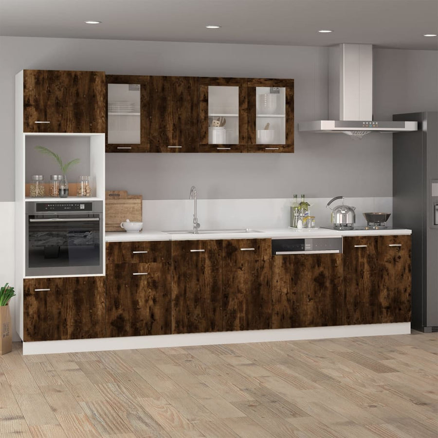 Wandkast 39,5x31x60 cm bewerkt hout gerookt eikenkleurig Hangkast 40 cm