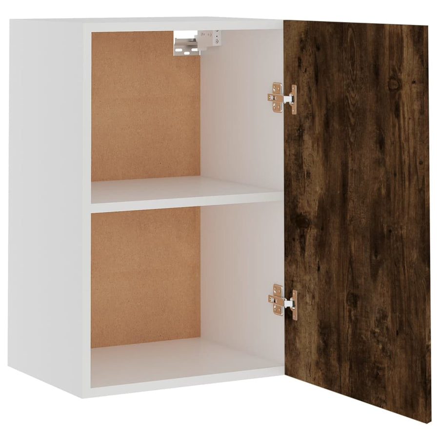 Wandkast 39,5x31x60 cm bewerkt hout gerookt eikenkleurig Hangkast 40 cm