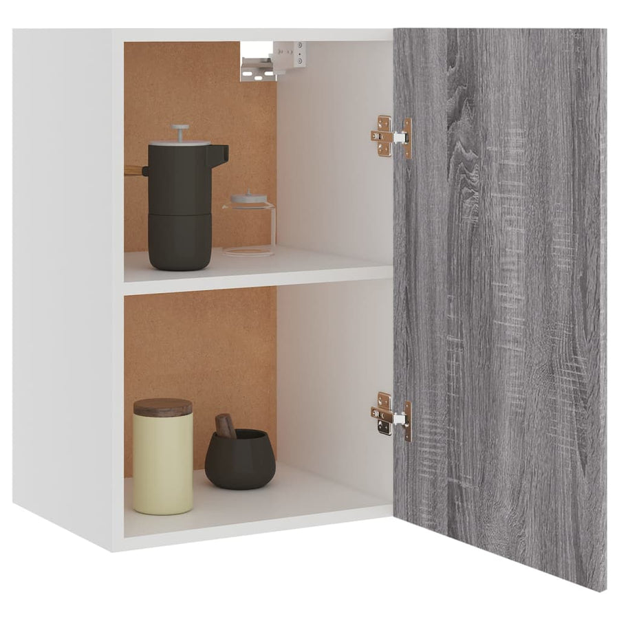 Wandkast 39,5x31x60 cm bewerkt hout grijs sonoma eikenkleurig Hangkast 40 cm