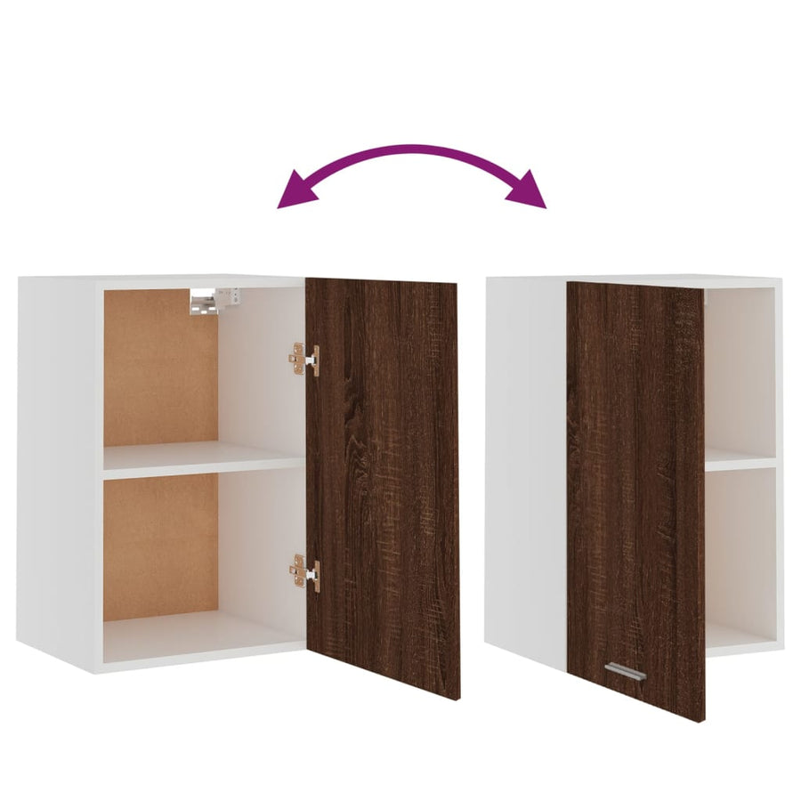 Wandkast 39,5X3X60 Cm Bewerkt Hout Bruin Eikenkleur Hangkast 40 cm