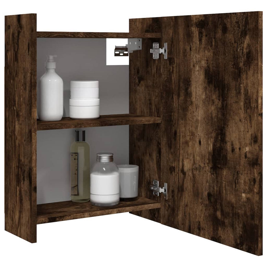 Badkamerspiegelkast 62,5X20,5X64 Cm Bewerkt Hout Gerookt Eiken 1