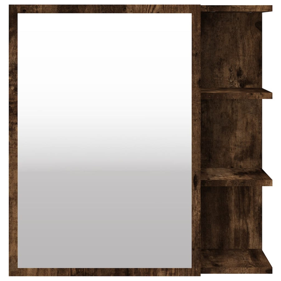Badkamerspiegelkast 62,5X20,5X64 Cm Bewerkt Hout Gerookt Eiken 1