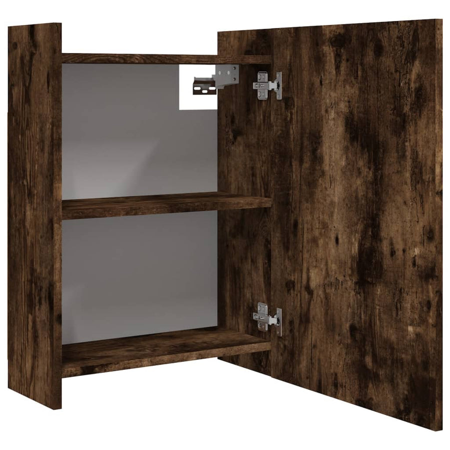 Badkamerspiegelkast 62,5X20,5X64 Cm Bewerkt Hout Gerookt Eiken 1