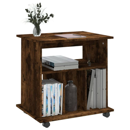 Kast Verrijdbaar 60X45X60 Cm Bewerkt Hout Gerookt Eikenkleurig 1