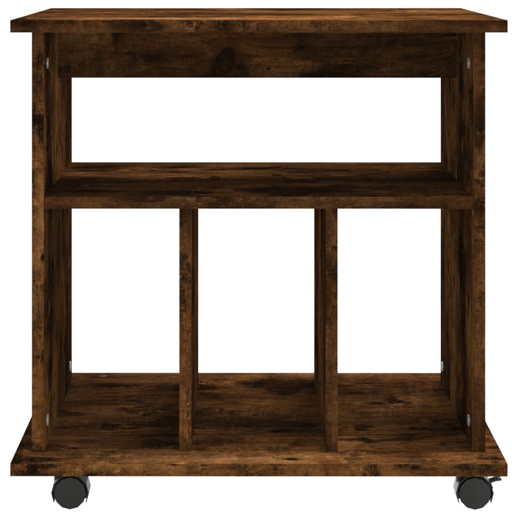 Kast Verrijdbaar 60X45X60 Cm Bewerkt Hout Gerookt Eikenkleurig 1
