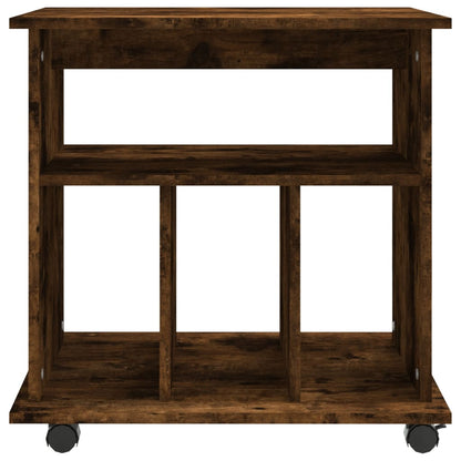 Kast Verrijdbaar 60X45X60 Cm Bewerkt Hout Gerookt Eikenkleurig 1