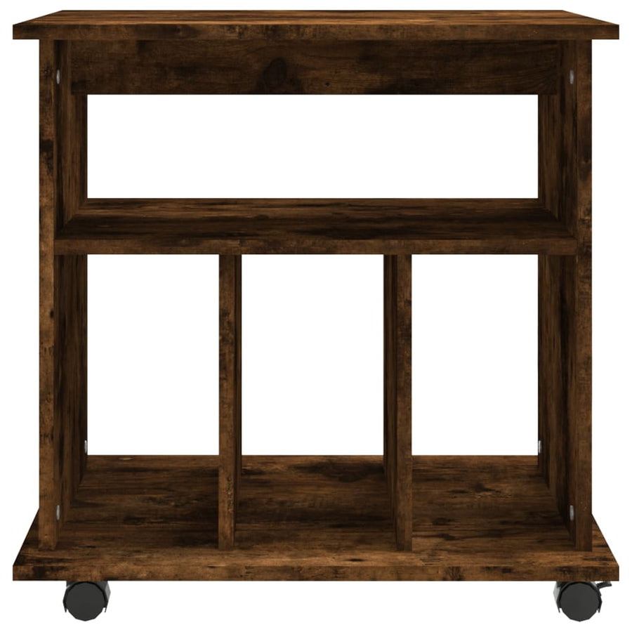 Kast Verrijdbaar 60X45X60 Cm Bewerkt Hout Gerookt Eikenkleurig 1