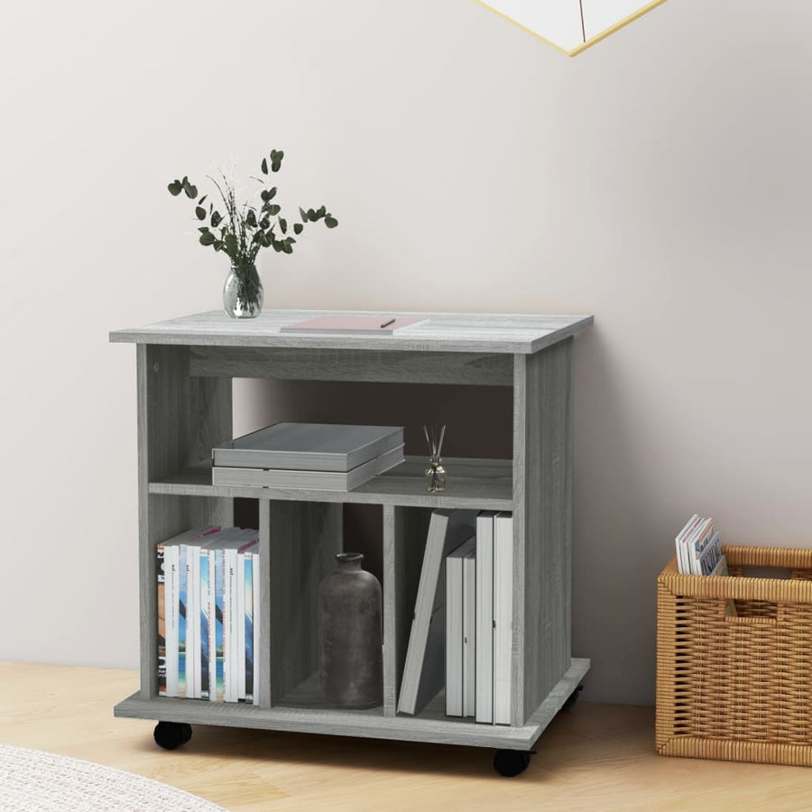 Kast Verrijdbaar 60X45X60 Cm Bewerkt Hout Grijs Sonoma Eiken 1