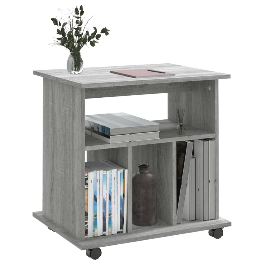 Kast Verrijdbaar 60X45X60 Cm Bewerkt Hout Grijs Sonoma Eiken 1