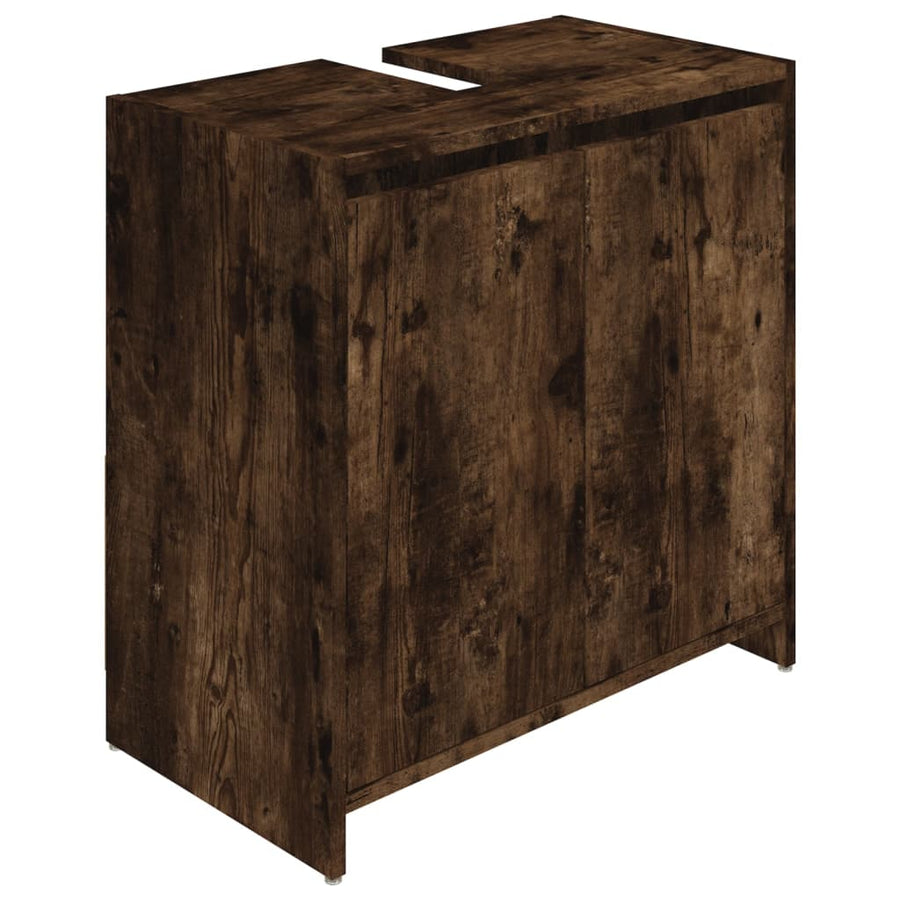 Badkamerkast 60X33X6 Cm Bewerkt Hout Kleurig Gerookt eiken