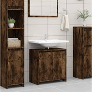 Badkamerkast 60x33x61 cm bewerkt hout gerookt eiken