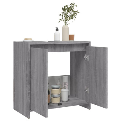 Badkamerkast 60X33X61 Cm Bewerkt Hout Grijs Sonoma Eikenkleurig
