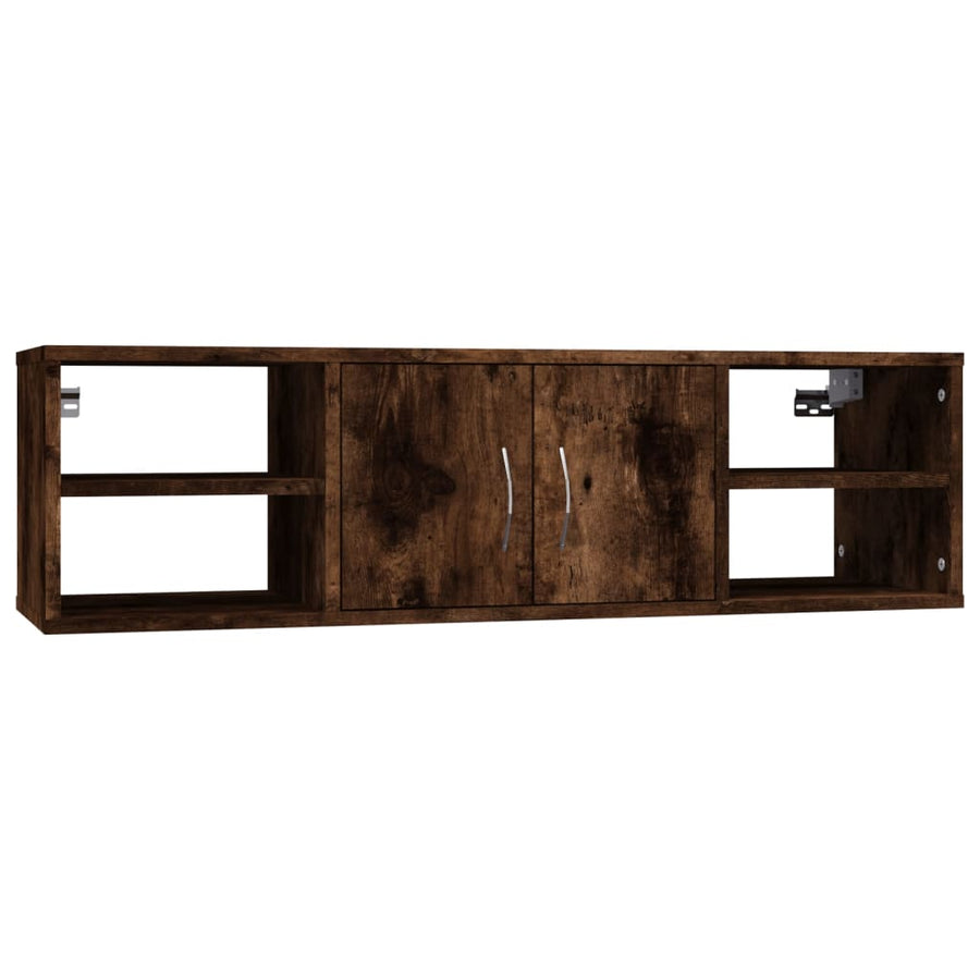 Wandschap 02X30X29 Cm Bewerkt Hout Kleurig Gerookt eiken