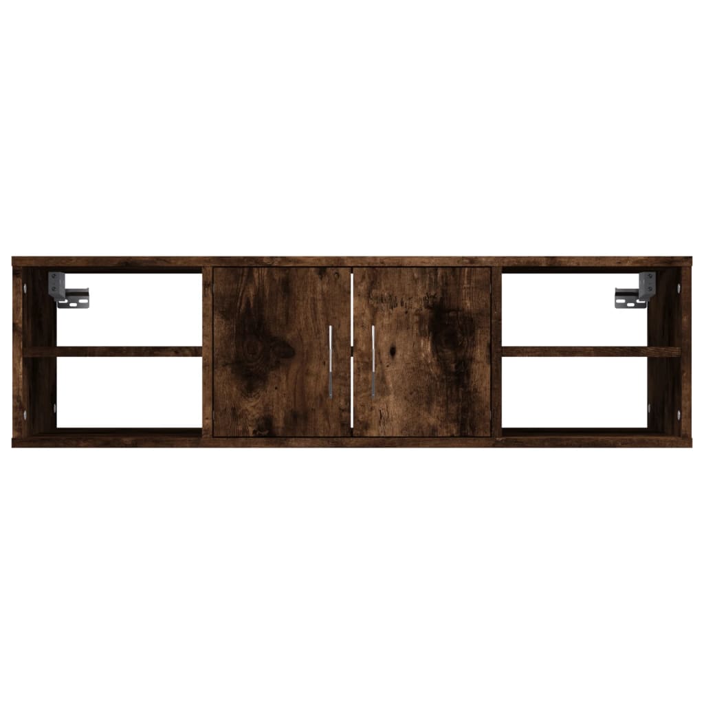 Wandschap 02X30X29 Cm Bewerkt Hout Kleurig Gerookt eiken