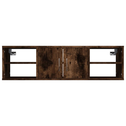 Wandschap 02X30X29 Cm Bewerkt Hout Kleurig Gerookt eiken