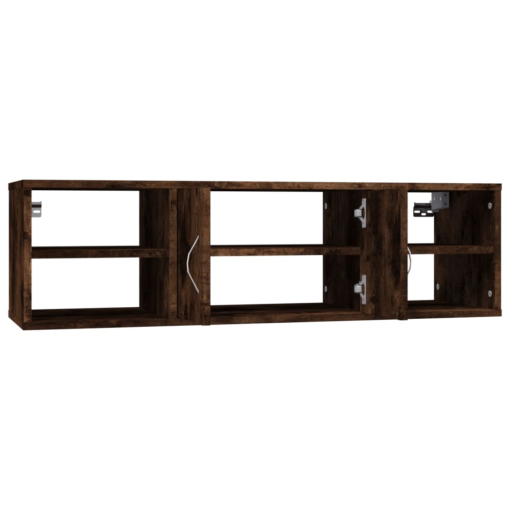 Wandschap 02X30X29 Cm Bewerkt Hout Kleurig Gerookt eiken