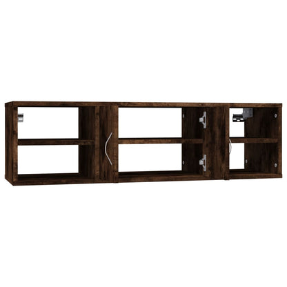 Wandschap 02X30X29 Cm Bewerkt Hout Kleurig Gerookt eiken