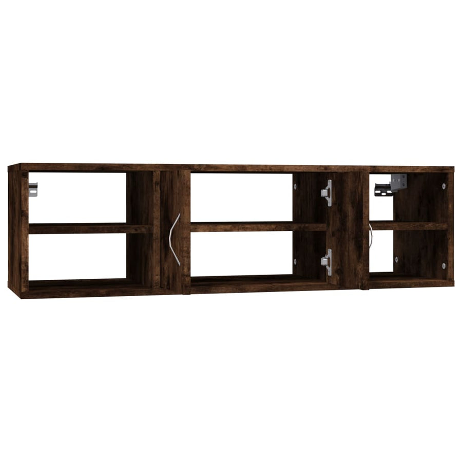 Wandschap 02X30X29 Cm Bewerkt Hout Kleurig Gerookt eiken