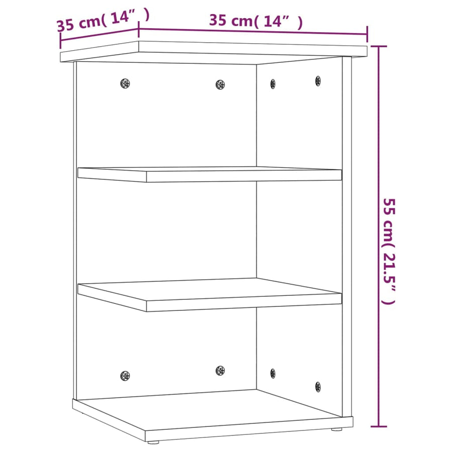 Bijzetkast 35X35X55 Cm Bewerkt Hout Grijs Sonoma Eikenkleurig