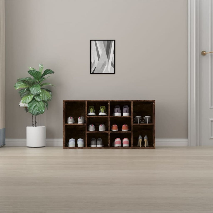 Schoenenbank 03X30X54,5 Cm Bewerkt Hout Kleurig Gerookt eiken