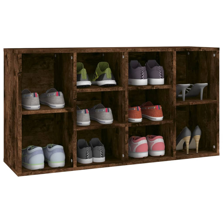 Schoenenbank 03X30X54,5 Cm Bewerkt Hout Kleurig Gerookt eiken