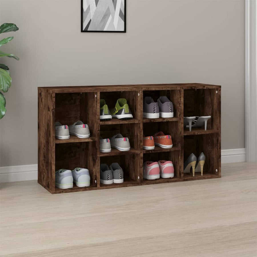 Schoenenbank 03X30X54,5 Cm Bewerkt Hout Kleurig Gerookt eiken