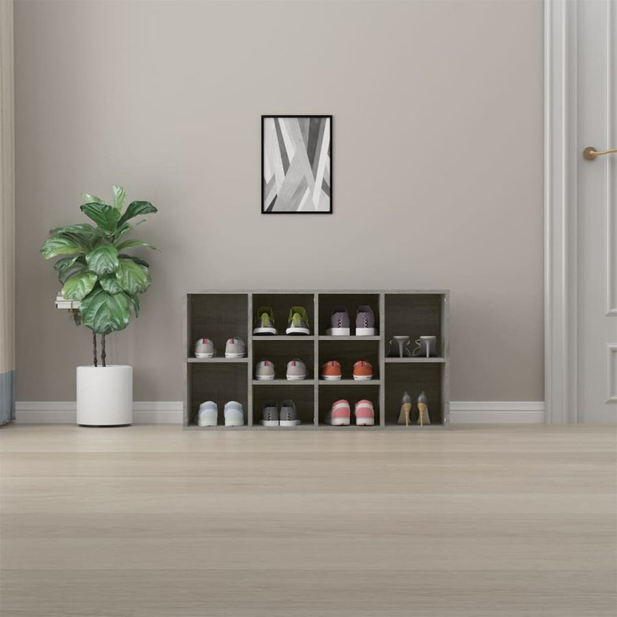 Schoenenbank 03X30X54,5 Cm Bewerkt Hout Eiken Grijs sonoma