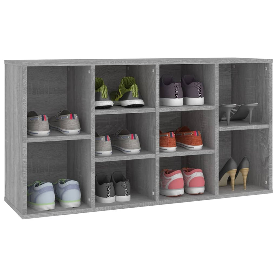 Schoenenbank 03X30X54,5 Cm Bewerkt Hout Eiken Grijs sonoma