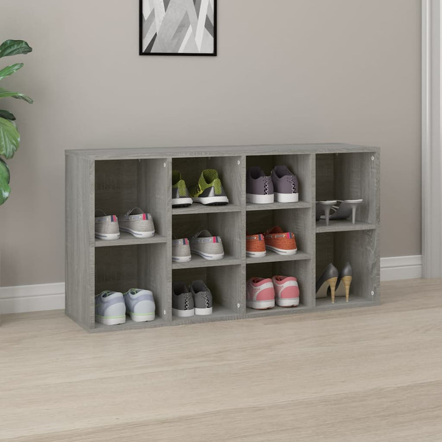 Schoenenbank 03X30X54,5 Cm Bewerkt Hout Eiken Grijs sonoma