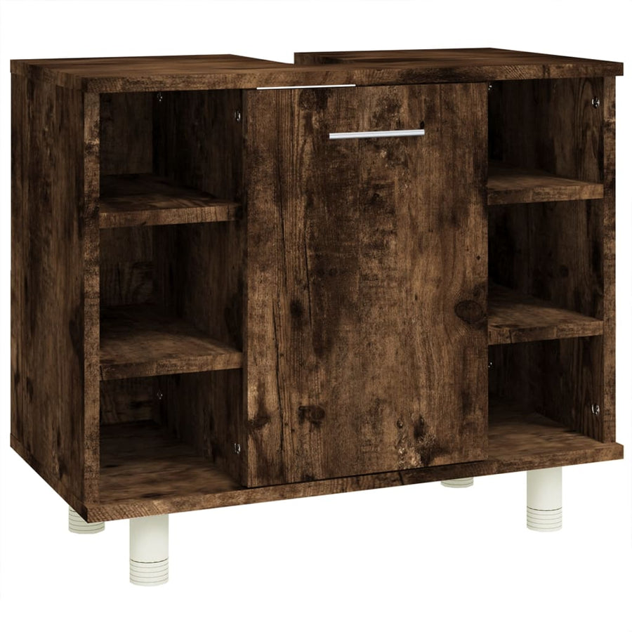 Badkamerkast 60X32X53,5 Cm Bewerkt Hout Kleurig Gerookt eiken