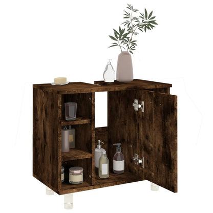 Badkamerkast 60X32X53,5 Cm Bewerkt Hout Kleurig Gerookt eiken