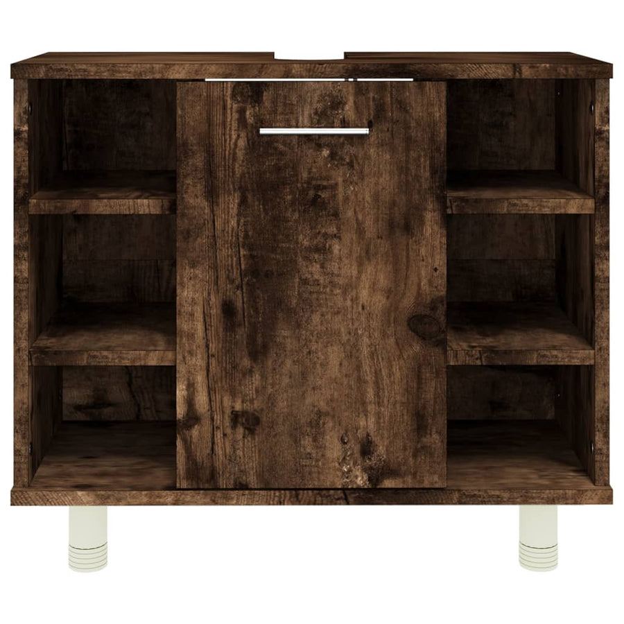 Badkamerkast 60X32X53,5 Cm Bewerkt Hout Kleurig Gerookt eiken