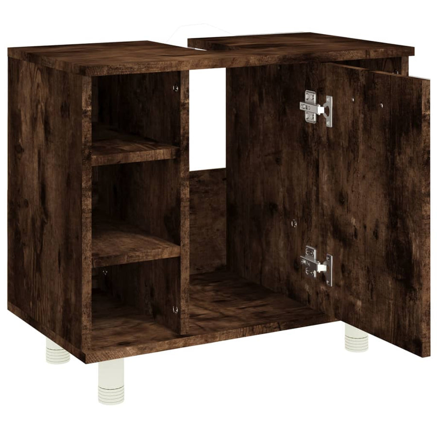 Badkamerkast 60X32X53,5 Cm Bewerkt Hout Kleurig Gerookt eiken
