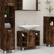 Badkamerkast 60x32x53,5 cm bewerkt hout gerookt eiken