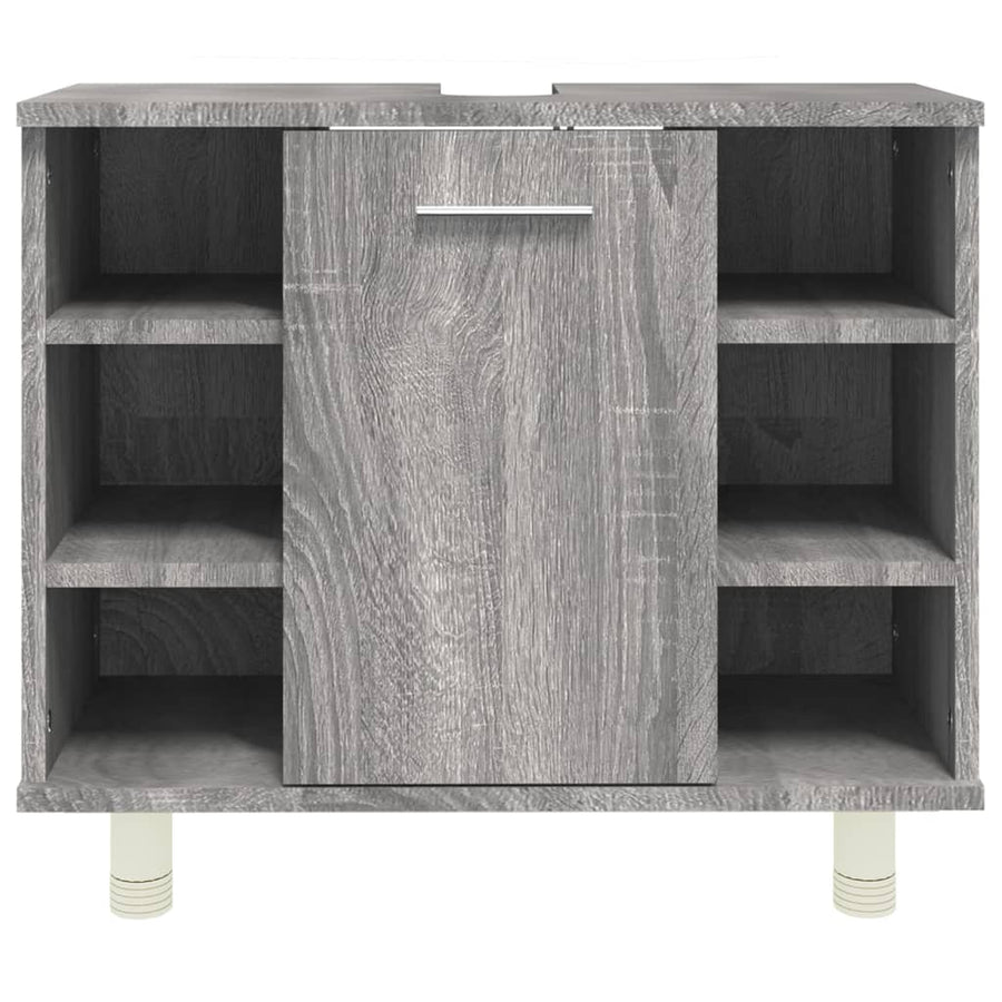 Badkamerkast 60X32X53,5 Cm Bewerkt Hout Eikenkleur Grijs sonoma