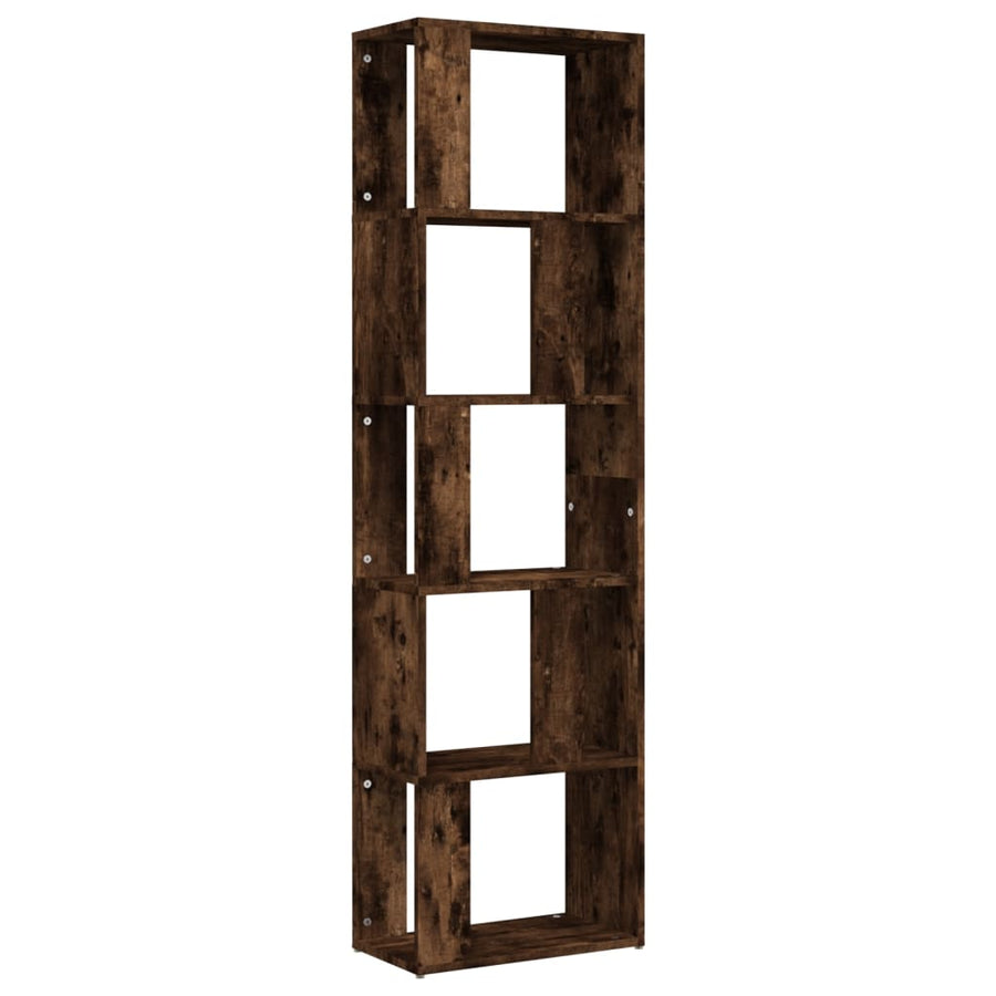 Boekenkast 45X24X60 Cm Bewerkt Hout Kleurig Gerookt eiken