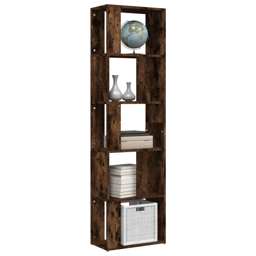 Boekenkast 45X24X60 Cm Bewerkt Hout Kleurig Gerookt eiken
