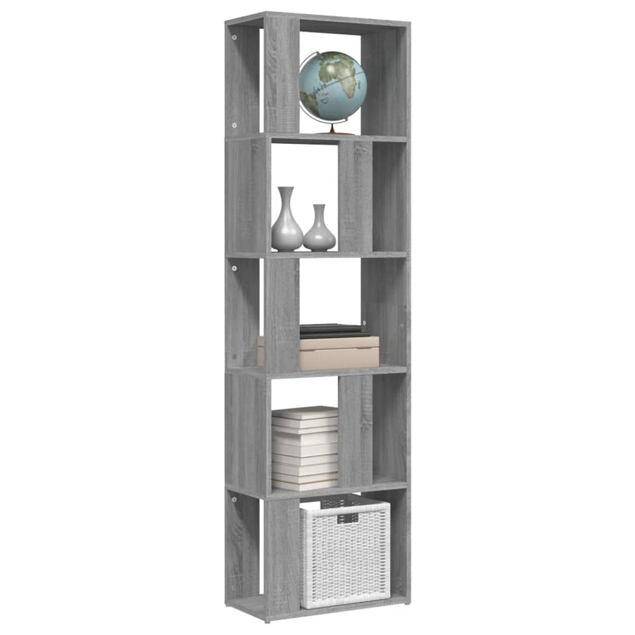 Boekenkast 45X24X60 Cm Bewerkt Hout Eikenkleurig Grijs sonoma