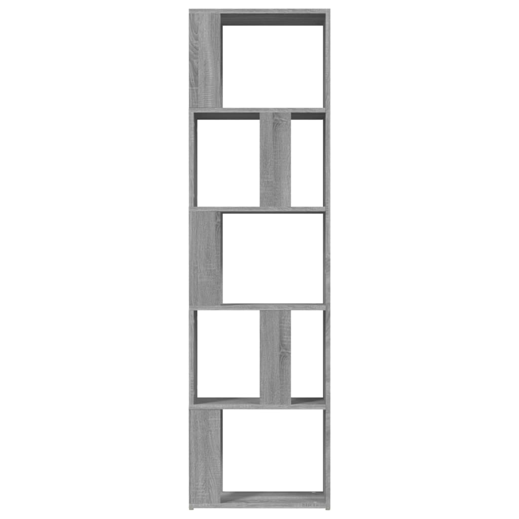 Boekenkast 45X24X60 Cm Bewerkt Hout Eikenkleurig Grijs sonoma