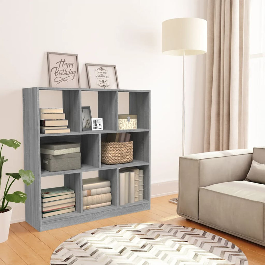 Boekenkast 97,5X29,5X00 Cm Bewerkt Hout Eiken Grijs sonoma