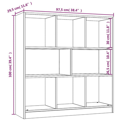 Boekenkast 97,5X29,5X00 Cm Bewerkt Hout bruin eikenkleur