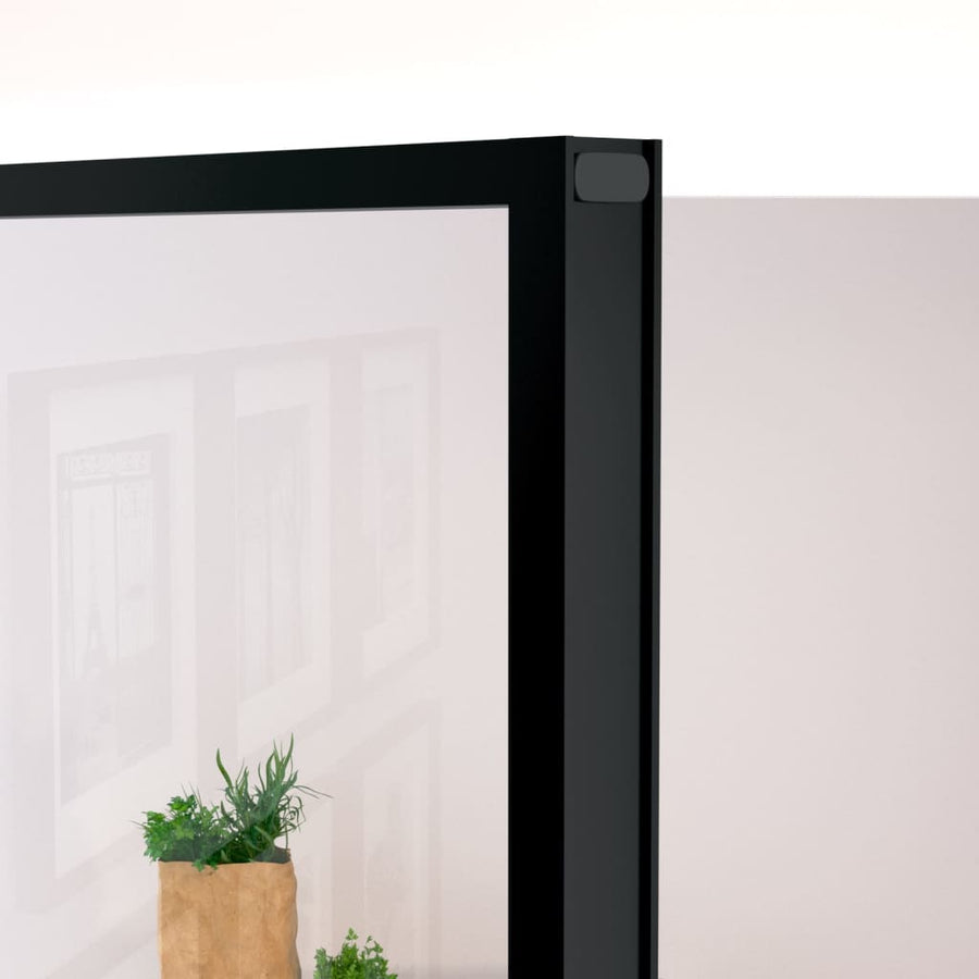 Binnendeur 83X201,5 Cm Gehard Glas En Aluminium Smal Zwart