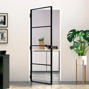 Binnendeur 83x201,5 cm glas aluminium zwart