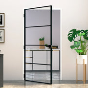 Binnendeur 102x201,5 cm glas aluminium zwart