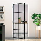 Binnendeur 93x201,5 cm glas aluminium zwart