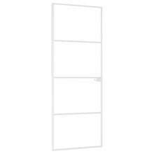 Binnendeur 76X20,5 Cm Gehard Glas En Aluminium Smal Wit En Transparant 76 x 201.5 cm 3 horizontale stangen