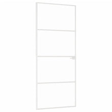 Binnendeur 83X201,5 Cm Gehard Glas En Aluminium Smal Wit