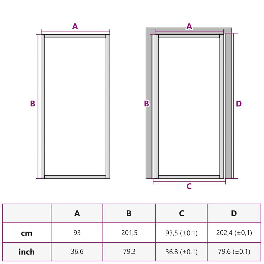 Binnendeur 93X201,5 Cm Gehard Glas En Aluminium Smal Wit En Transparant 93 x 201.5 cm