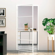 Binnendeur 93x201,5 cm gehard glas aluminium wit