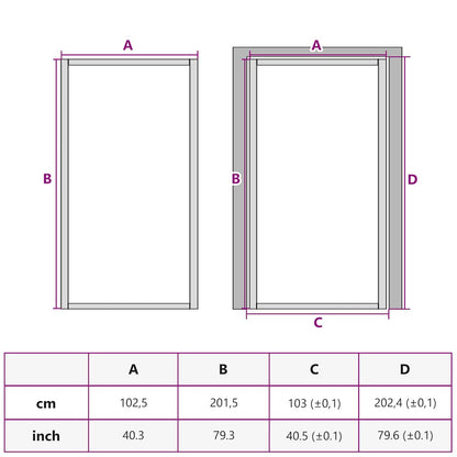 Binnendeur 102X201,5 Cm Gehard Glas En Aluminium Smal Wit En Transparant 102 x 201.5 cm
